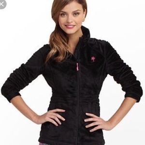 NWOT Lilly Pulitzer black fuzzy jacket